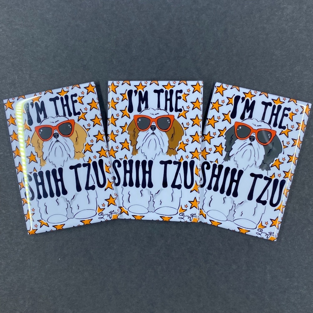 COPY - Funny Shih Tzu Stars Magnet, 3 Colors Available - Handmade 2x3"